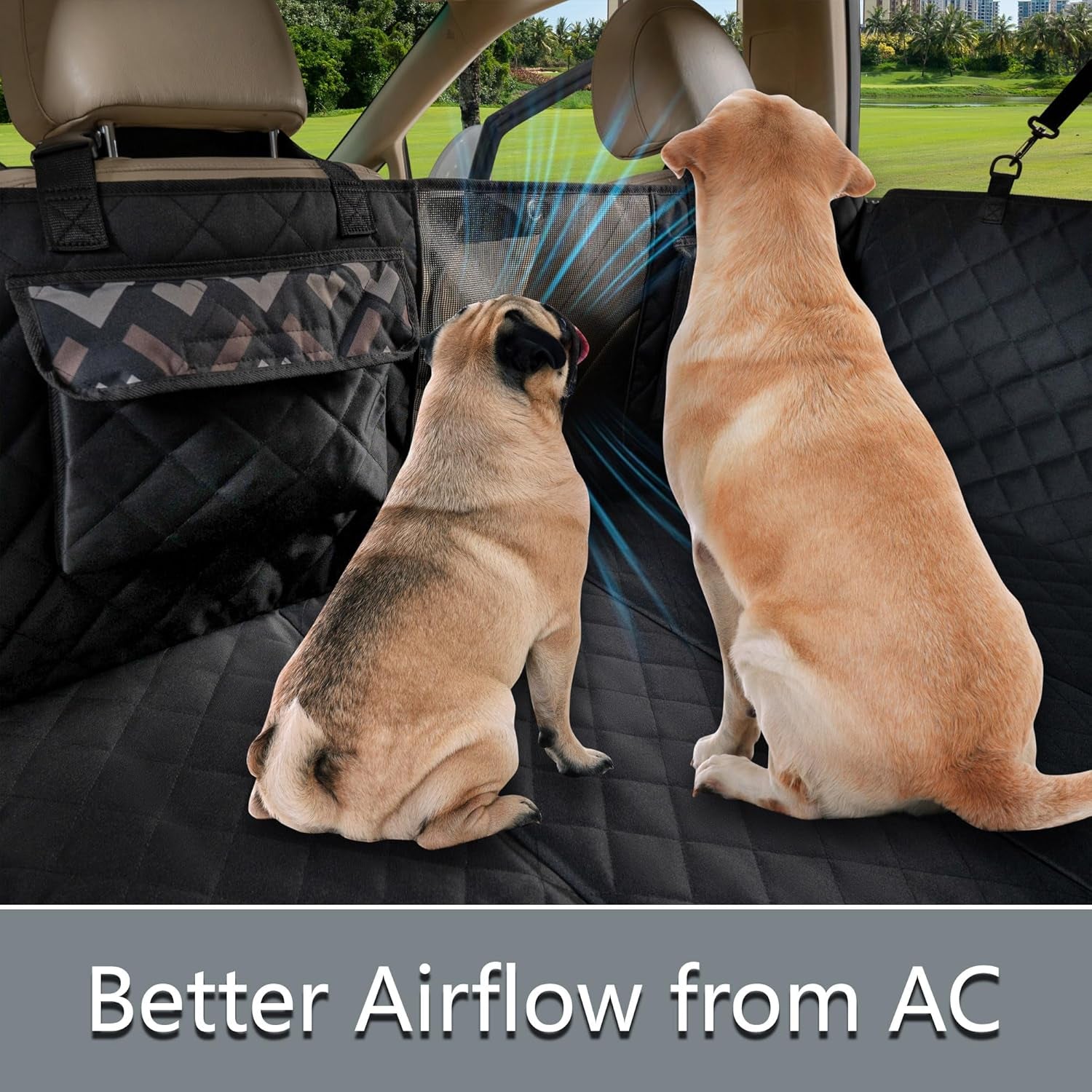 Car Seat Cover for Dogs with Hard Bottom as a Hammock Bridge for Pets Travel