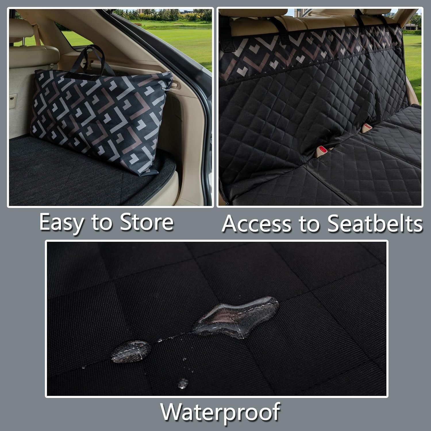 Car Seat Cover for Dogs with Hard Bottom as a Hammock Bridge for Pets Travel